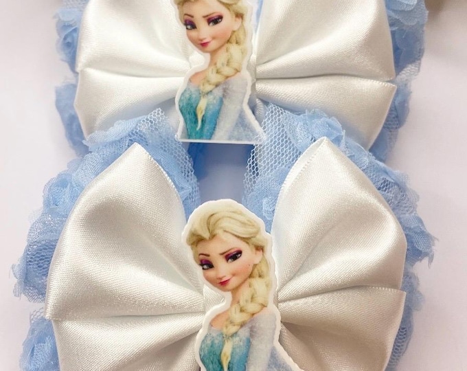 Character Hair Bows: Girls Birthday Party Clips (Set of 2)