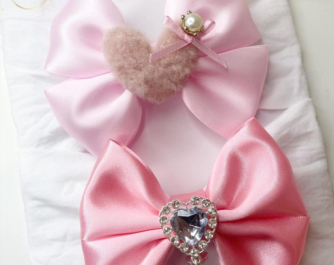 Valentine's Pink Bow Headband: Heart Embellished Baby Hair Accessory