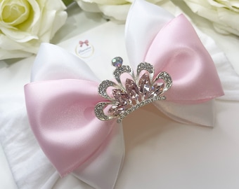 Princess bows | pink princess bows | hair bows | pink bows | baby headbands| baby bows | princess bow | birthday bows | bow clips | baby