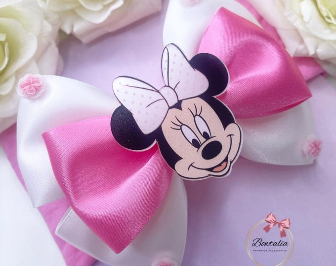 Character Hair Bow: Pink Birthday Party Bow