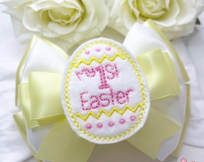 Easter headbands | easter bows | easter bow clips | my first easter bows | easter egg bows | lemon bows | hair accessories | my 1st easter