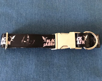 Hand-made unofficial Black Sabbath dog collar