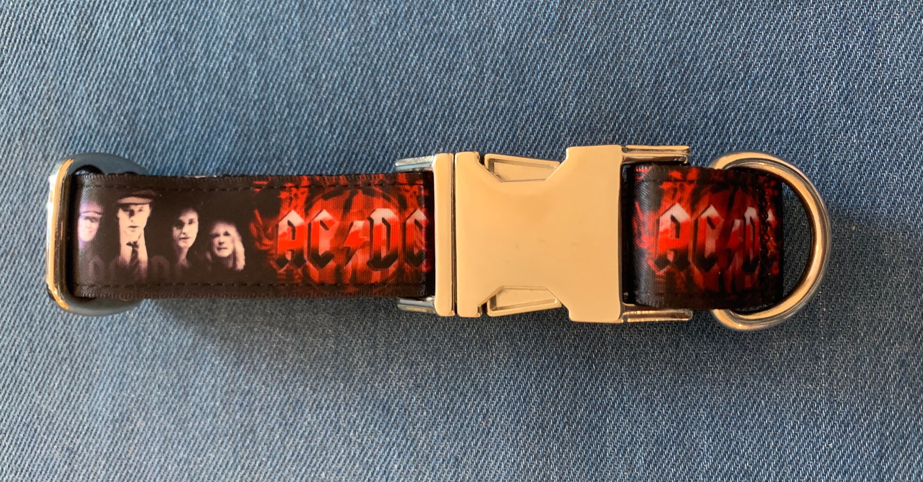 Hand-made unofficial AC/DC dog collar | Etsy