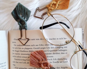 Lesezeichen | Makramee | Pfeil | klein | verschiedene Farben