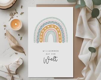 Regenbogen | Kunstdruck | verschiedene Größen | Willkommen auf der Welt | Geburt | Baby | handmade | Aquarell