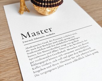 Master | Definition | verschiedene Größen | Karte | Poster | handmade