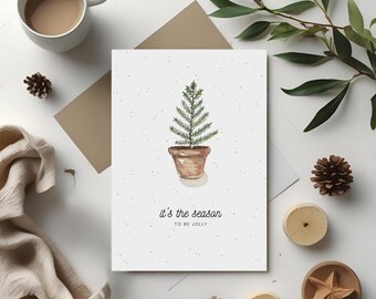 it's the season | Kunstdruck | verschiedene Größen | Weihnachtskarte | Tannenbaum | handmade | Aquarell