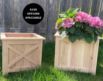 Rustic Farmhouse Planter, Cedar Planter, Solid Cedar Planter, Shaker, Decorative Planter, Cedar Planter Box, Front Porch Decor, Patio Decor