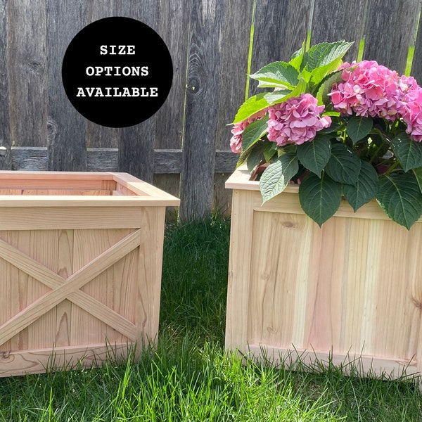 Rustic Farmhouse Planter, Cedar Planter, Solid Cedar Planter, Shaker, Decorative Planter, Cedar Planter Box, Front Porch Decor, Patio Decor