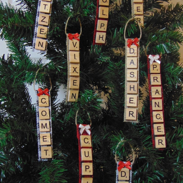 Clearance/Sale Scrabble Tile Ornaments,Stocking Tags,Christmas Eve Box