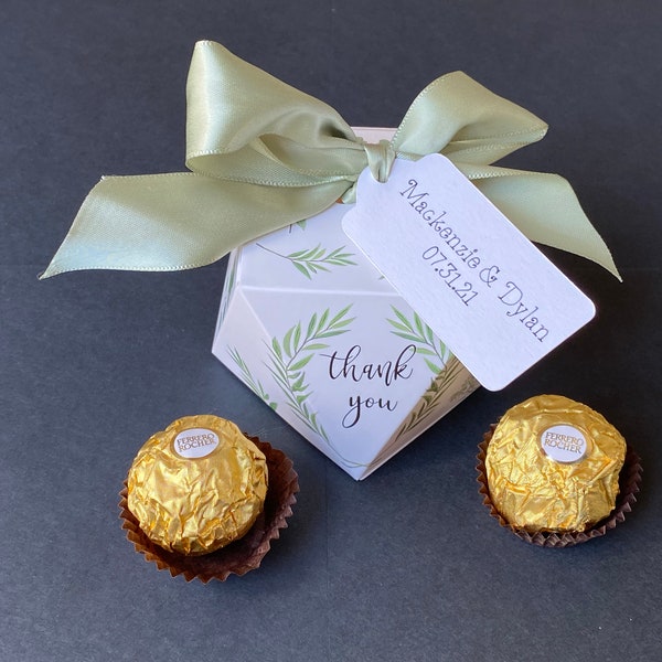 Wedding Favor/Elegant Wedding Favor Box/Bridal/Hershey Kisses/Ferrero Rocher/Wedding Favor/Diamond/Sage/Bridal Shower/Bridal Shower Favor