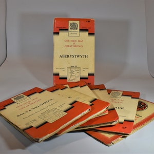 Carte vintage d’un pouce de la Grande-Bretagne. millésime (1945-1963) Choisissez dans la liste