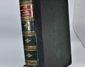 1882-1885 The Girl's Own Paper. Girl's Periodical Short Stories. Leather bound hardback collection. Illustrated.