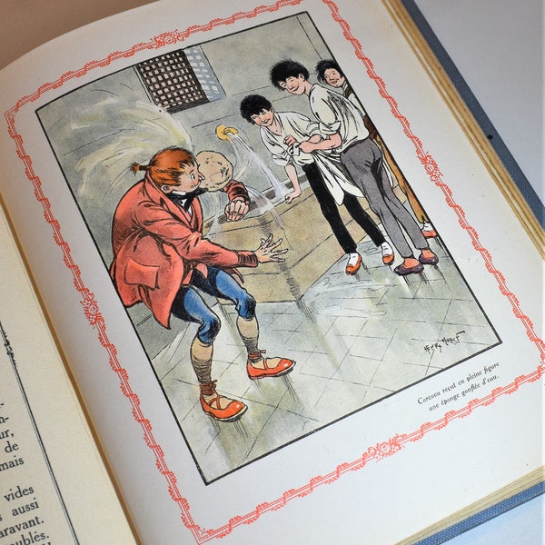 Vintage French Children's Book. Quand Ils etaient Petits. Colour Illustrations by Henry Morin. (1926) Decorative Cover.