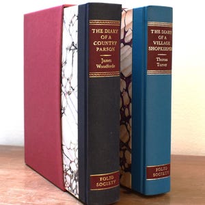 Folio Society 2 Book Set. Diary of a Country Parson & Village Shopkeeper. Illustrated. Vintage. Sprayed Edges. Decorative. Collectable.