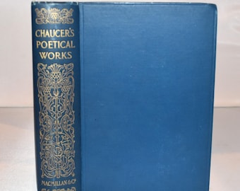 Chaucer&#39;s Poetical Works. (1898) Antique Victorian Book. Globe Edition. Decorative Spine.