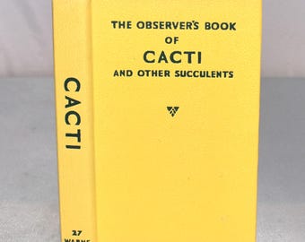 Libro del observador, Cactus, 1975, Ilustraciones a color. Libro de naturaleza antiguo de tapa dura.
