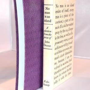 Folio Society Book. No Man is an Island. Donne. (2003) Illustrated with slipcase. Collectible. Vintage. Decorative Cover. History Gift