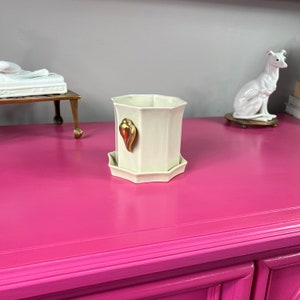 Vintage Seashell Conk Shell Planter with Drip Plate by Fitz & Floyd