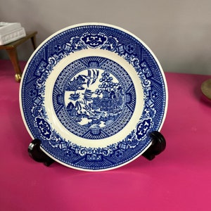 Vintage Blue Willow Bread Plate or Saucer- Willow Ware by Royal China underglaze