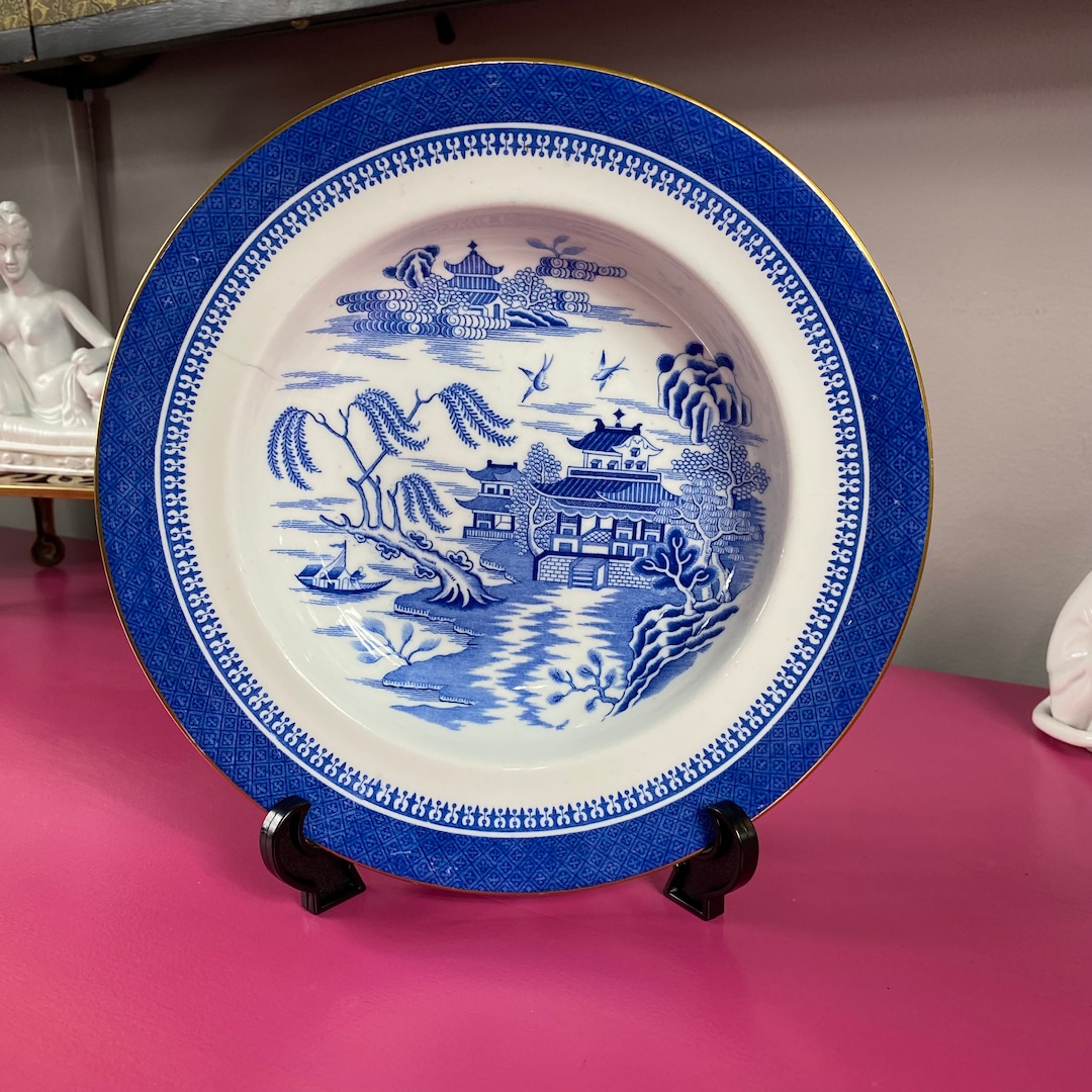 Blue Willow Gold Rimmed Soup Bowls set of 2 Etsy