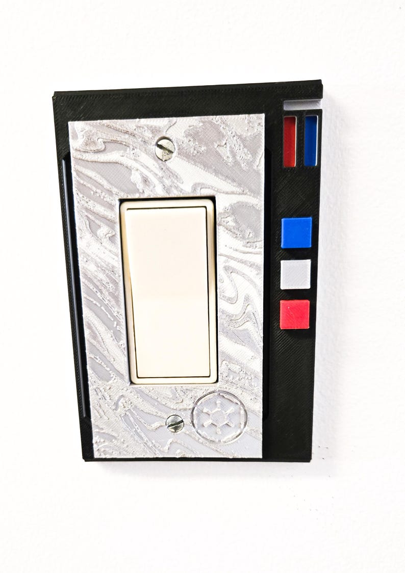 Star Wars Beskar Security Light Switch Cover: 3D Printed Wall Decor image 3
