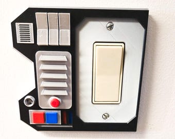 Star Wars inspired light switch wall Cover &quot;Power Panel &quot; perfect for any Star Wars Room ! Fits &quot;Block&quot; style electric outlets too!