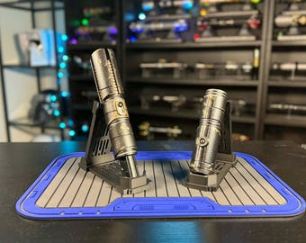 2 lichtzwaardstandaardset: dubbel verticaal display, universele gevesthouder