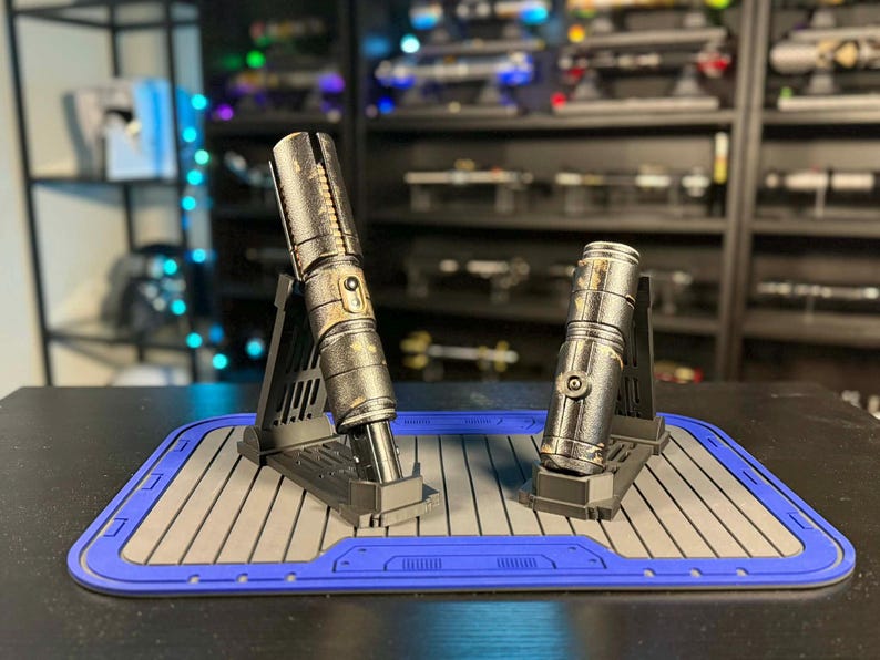 2 Lightsaber Stand Set: Dual Vertical Display, Universal Hilt Holder image 1
