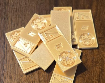 Star Wars Inspired Republic Credits: Cosplay Prop, Gold Bar (Set of 4)