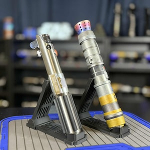 2 Lightsaber Stand Set: Dual Vertical Display, Universal Hilt Holder image 8