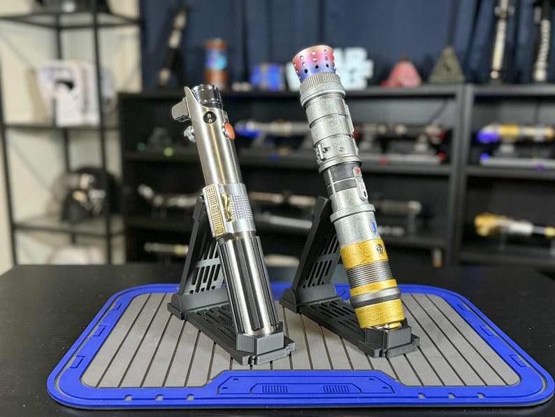 2 Lightsaber Stand Set: Dual Vertical Display, Universal Hilt Holder image 3