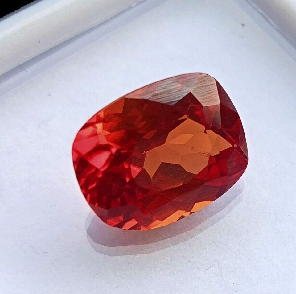 Flow Less Fire Flawless Mexican Fire Opal Red Orange Cushion 9-11 Ct Natural Gemstone ...