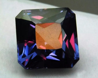 Natural Alexandrite Color Changing  Loose Gemstone Radiant Square Cut Stone 5.42 Ct Ring Certified Making Jewelry, Best Sale Going on JP065