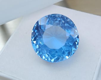 11 Ct Blue Aquamarine Gemstone | Natural Certified Round Cut AAA++ Quality | Perfect for Jewelry Making | JM030