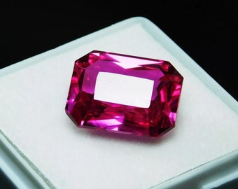 Superb Quality Rare Pink Sapphire Emerald Cut 9.60 Ct NATURAL CERTIFIED Gemstone Top Quality Royal Pink Sapphire Loose Gemstone JM245