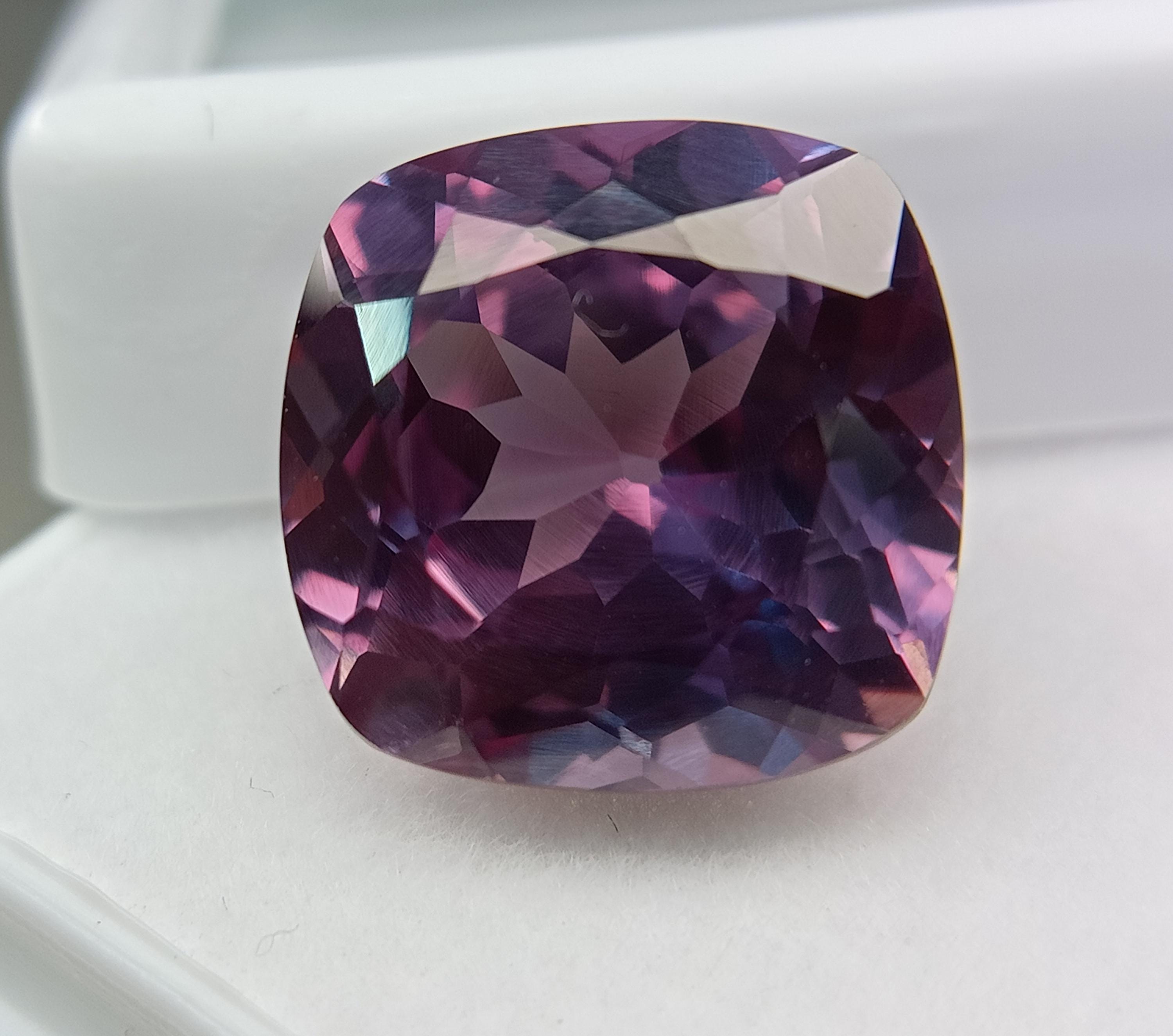 Certified 11.75 Ct Russian Alexandrite | Natural AA+ Cushion Cut