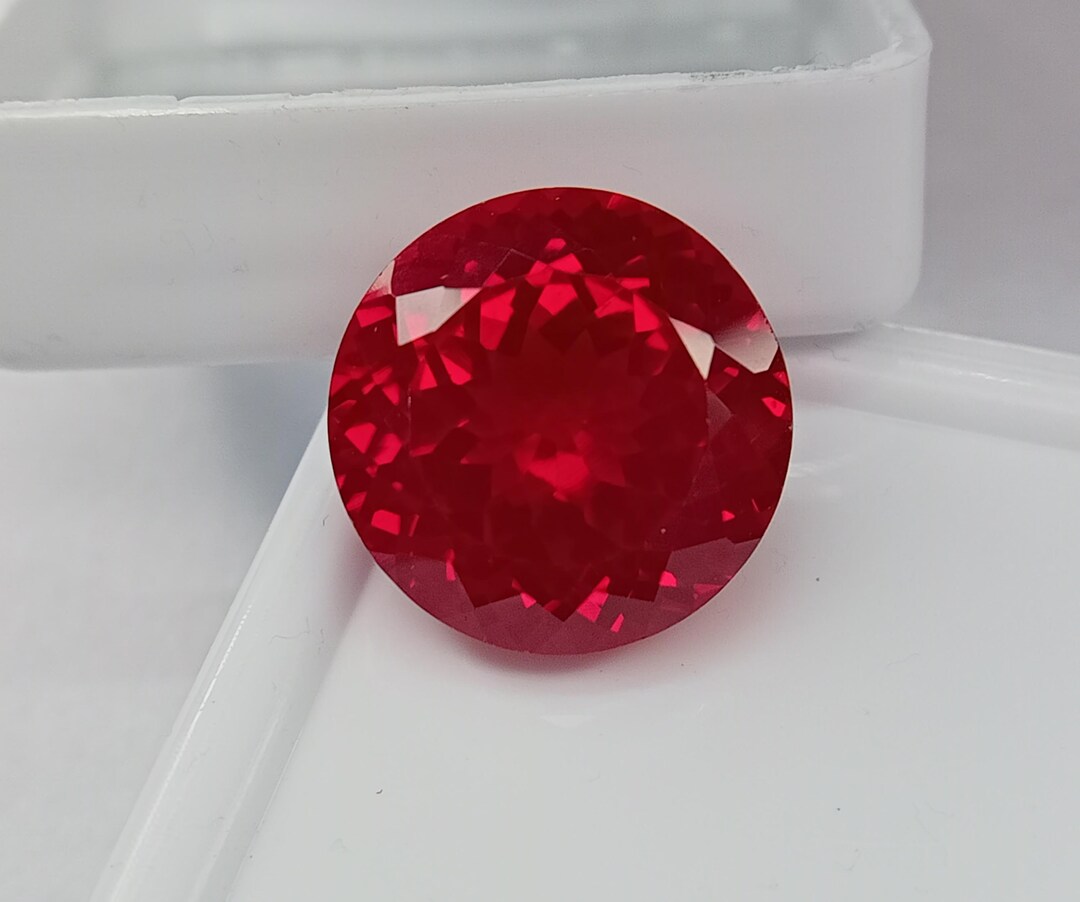 12 Ct Ring Size Stone Red Ruby Round Cut Natural Loose Gemstone Best ...
