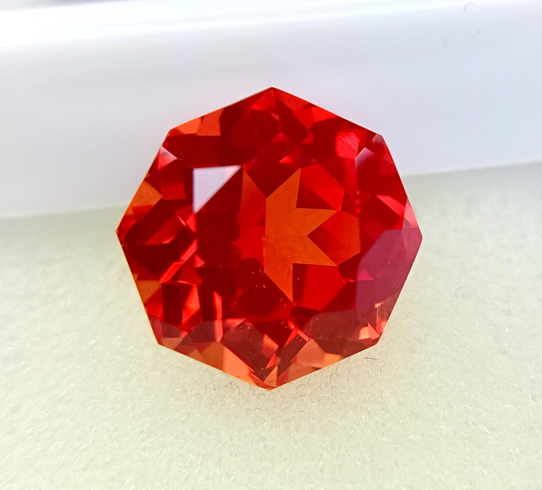 Flow Less Fire Flawless Mexican Fire Opal | 8.80 Ct Natural Red Orange Fancy Cut ...