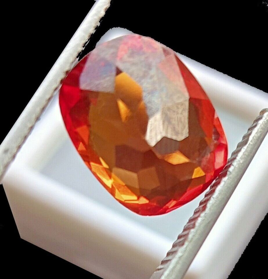 Flow Less Fire Flawless Mexican Fire Opal Red Orange Cushion 9-11 Ct Natural Gemstone ...