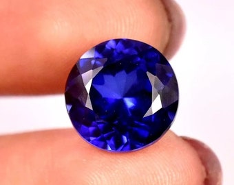 Top Quality 8-10 Ct Natural Kashmiri Royal Blue Sapphire Certified Round Cut Loose Gemstone Best For making Jewelry, Best Sale Going on AAA