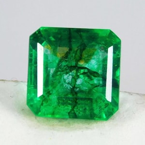 Certified Natural Colombian Green Emerald 11-12 Ct Square Cut Gemstone Elite Finish Best For making Jewelry, Best Sale Going on. JM136