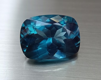 Zafiro azul ceilán parti de corte cojín, piedra preciosa suelta, impecable, de 12,30 quilates, de excelente calidad, ideal para anillos y joyería.