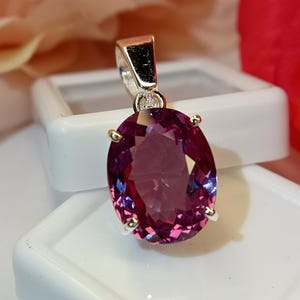 Zertifizierter 18,95 Ct Natürlicher Alexandrit Oval Schnitt Edelstein Anhänger Rein 925 Sterling Silber Locket Handgemachte Silber Schmuck CM363