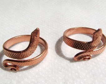 Gewijde Sadhguru koperen slangenring Spirituele ring Koperen ring Sarpa Sutra Verstelbare ringen Hindoe God Pooja-ring Kaal Sarp-ring 2 st.