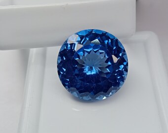 Flawless Natural Blue Aquamarine Round Shape Certified 13.10 Ct Gemstone Jewelry Making Gemstone, Best Quality Stone AAA++ JM455