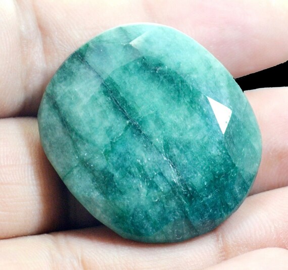 Certified Oval 91.50 Ct. Big Natural Emerald Crystal Gemstone HEALING A Elite Finish Best for Making Jewelry Best Sale Going On. NJ005 Etsy UK