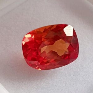 Ópalo de Fuego Mexicano Rojo Naranja 12.80 Ct. Piedra preciosa natural de corte cojín. Ópalo rojo certificado. Ideal para joyería. ¡Oferta especial! JM230