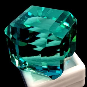 AAA 80+ Ct Certified Natural Brazilian Swiss Green Cube Cut Topaz Loose Gemstone Jewelry Making Stone Green Topaz Cube Gift for Her