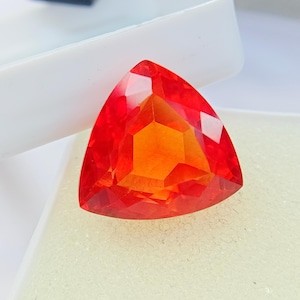Fire Opal Red Orange Natural Mexican Loose Gemstone Trillion Cut 9 Ct Certified Buy Loose Make Your Custom Order Rare Gem collection JM116